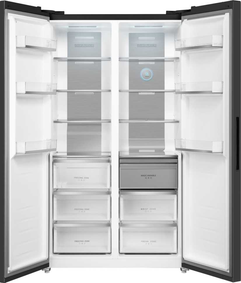 Холодильник Side-by-Side Weissgauff WSBS 1036 Inverter NoFrost Premium Dark Inox