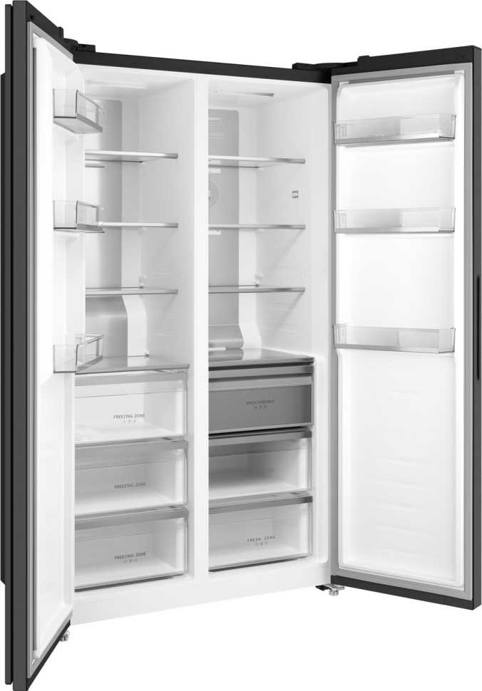 Холодильник Side-by-Side Weissgauff WSBS 1036 Inverter NoFrost Premium Dark Inox