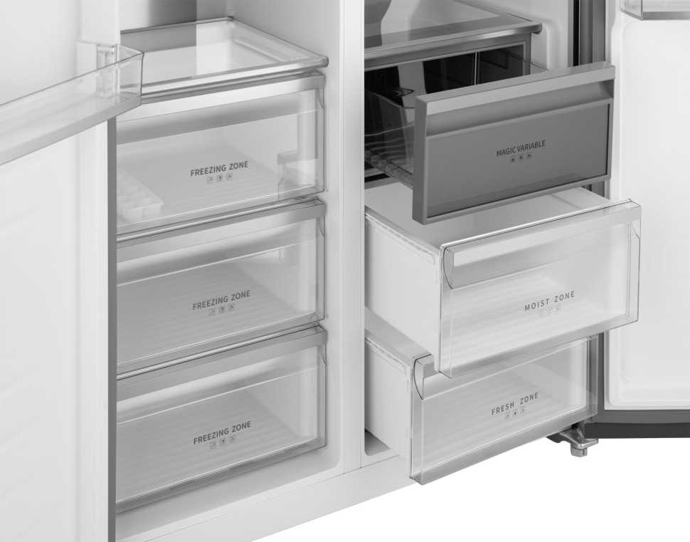 Холодильник Side-by-Side Weissgauff WSBS 1036 Inverter NoFrost Premium Dark Inox