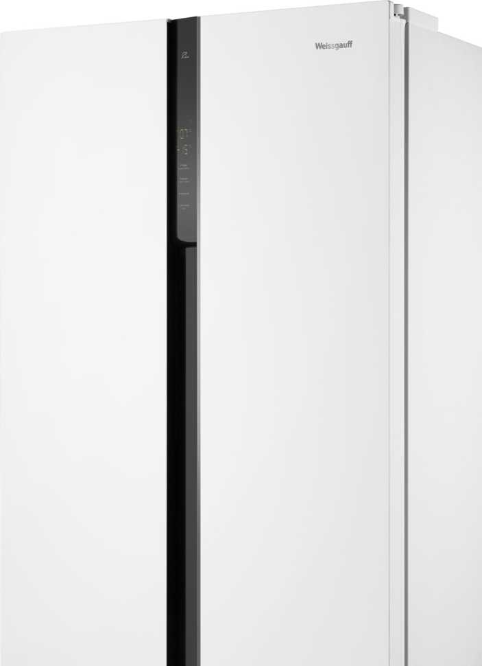 Холодильник Side-by-Side Weissgauff WSBS 500 Inverter NoFrost White Glass