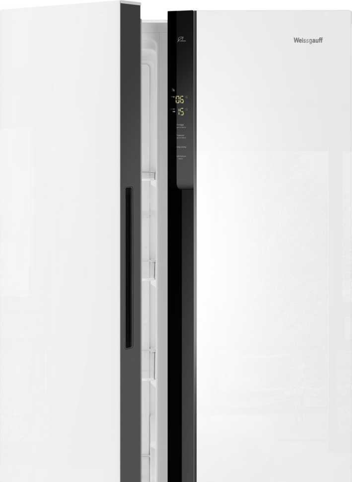 Холодильник Side-by-Side Weissgauff WSBS 500 Inverter NoFrost White Glass