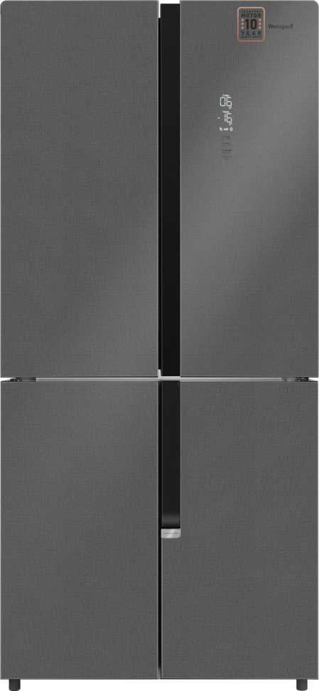 Многокамерный холодильник Weissgauff WCD 450 Bru Steel Glass NoFrost Inverter