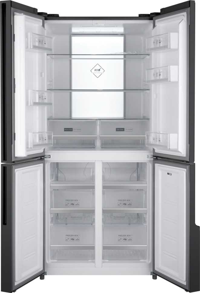 Многокамерный холодильник Weissgauff WCD 450 Bru Steel Glass NoFrost Inverter