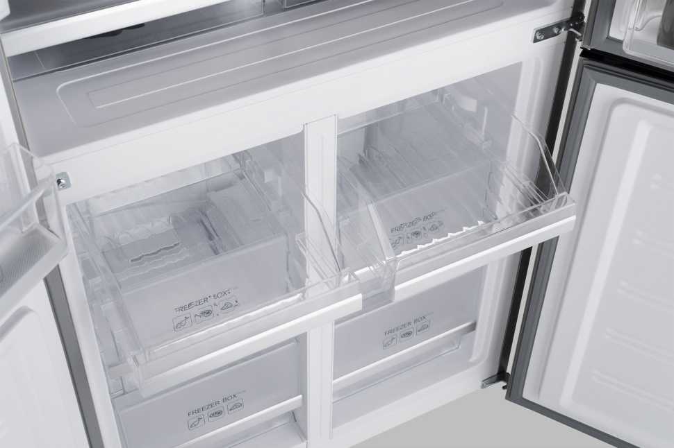 Многокамерный холодильник Weissgauff WCD 450 Bru Steel Glass NoFrost Inverter