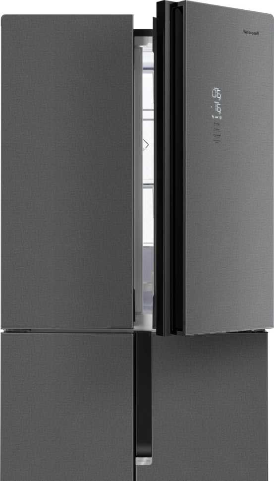 Многокамерный холодильник Weissgauff WCD 450 Bru Steel Glass NoFrost Inverter