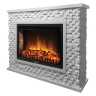 Портал Firelight Quadro 30 камень песчаник античный белый, белая эмаль