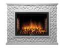 Портал Firelight Quadro 30 камень песчаник античный белый, белая эмаль