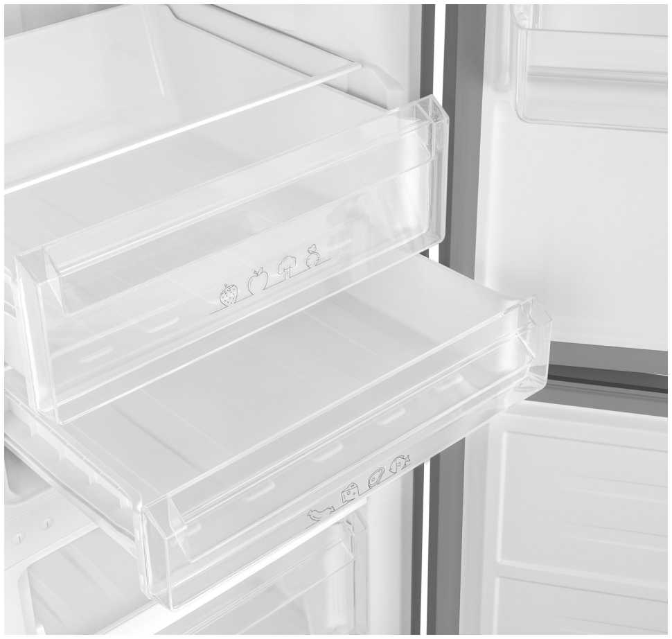 Двухкамерный холодильник Weissgauff WRK 185 Total NoFrost Inverter Inox