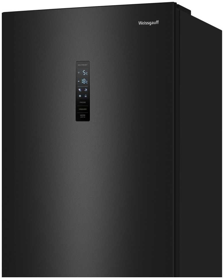 Двухкамерный холодильник Weissgauff WRK 2000 Total NoFrost Inverter Black Inox