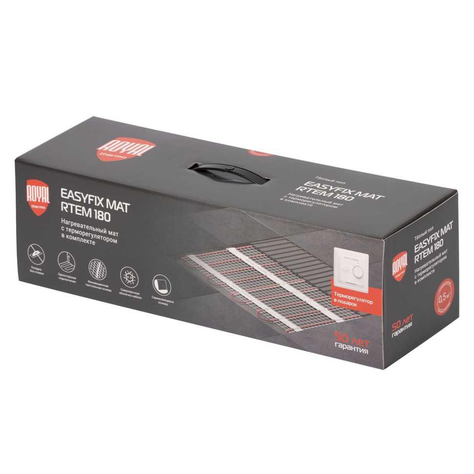 Комплект теплого пола Royal Thermo EasyFix Mat RTEM 2-180-2,5 с терморегулятором Basic