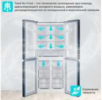 Многокамерный холодильник Harper RH6966BI черное стекло