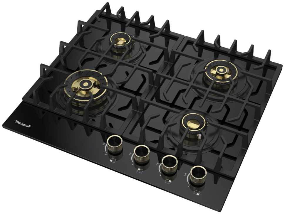 Газовая варочная панель Weissgauff HGG 644 BG Premium Brass