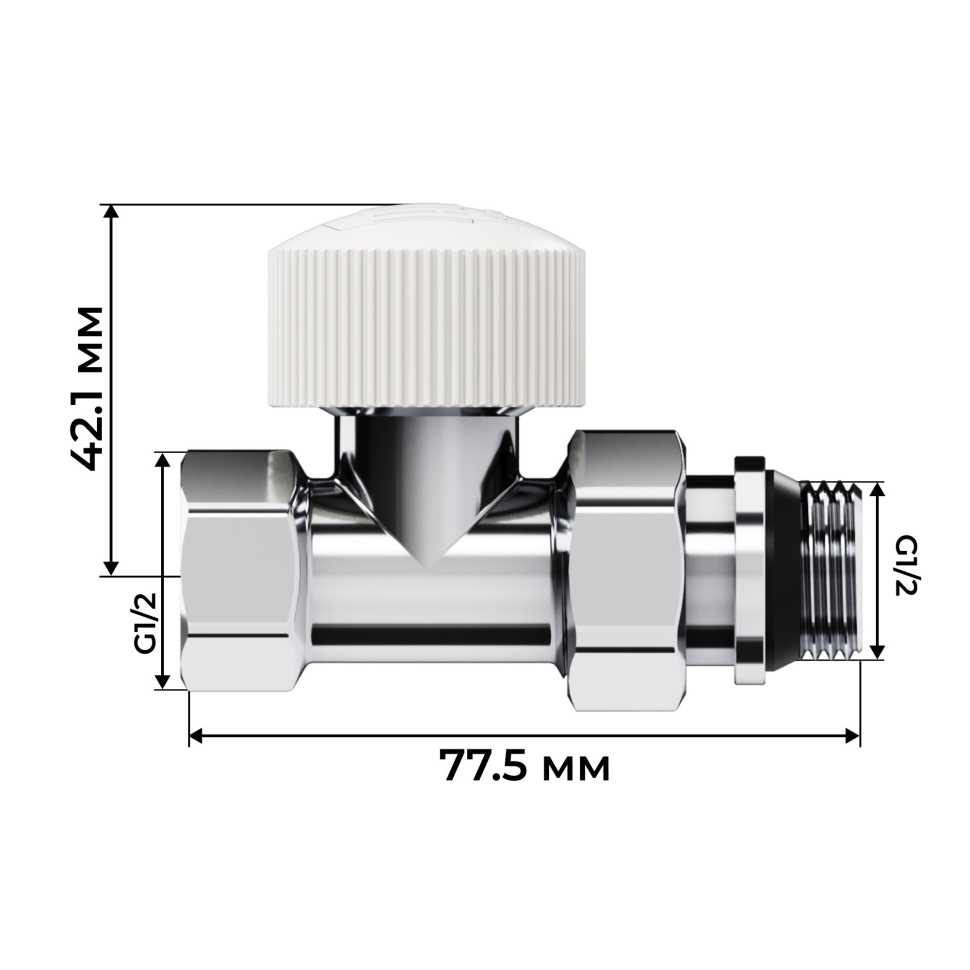 Набор термостатический прямой Royal Thermo Design 1/2"М30х1,5 (Хром)