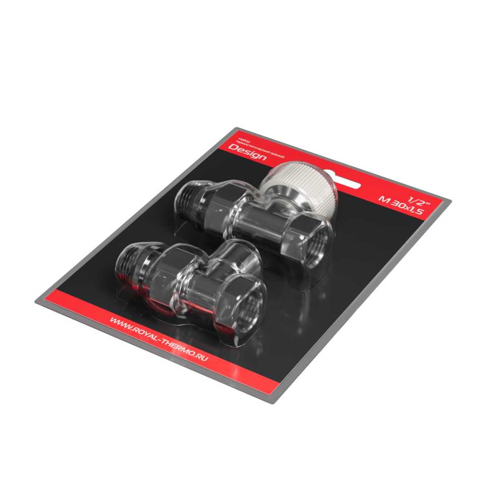 Набор термостатический прямой Royal Thermo Design 1/2"М30х1,5 (Хром)