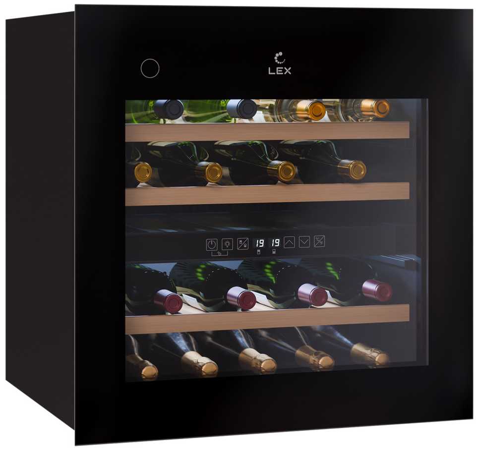 Встраиваемый винный шкаф LEX LWD6036BL dual zone PP