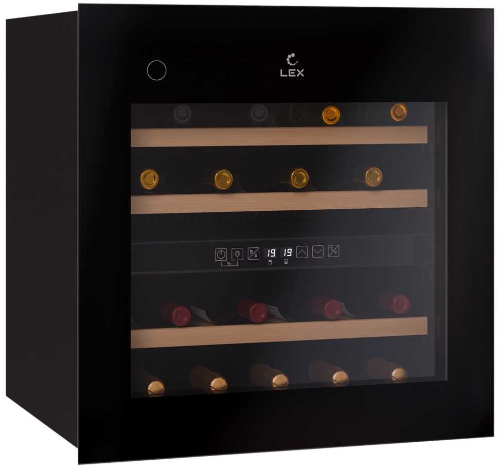 Встраиваемый винный шкаф LEX LWD6036BL dual zone PP