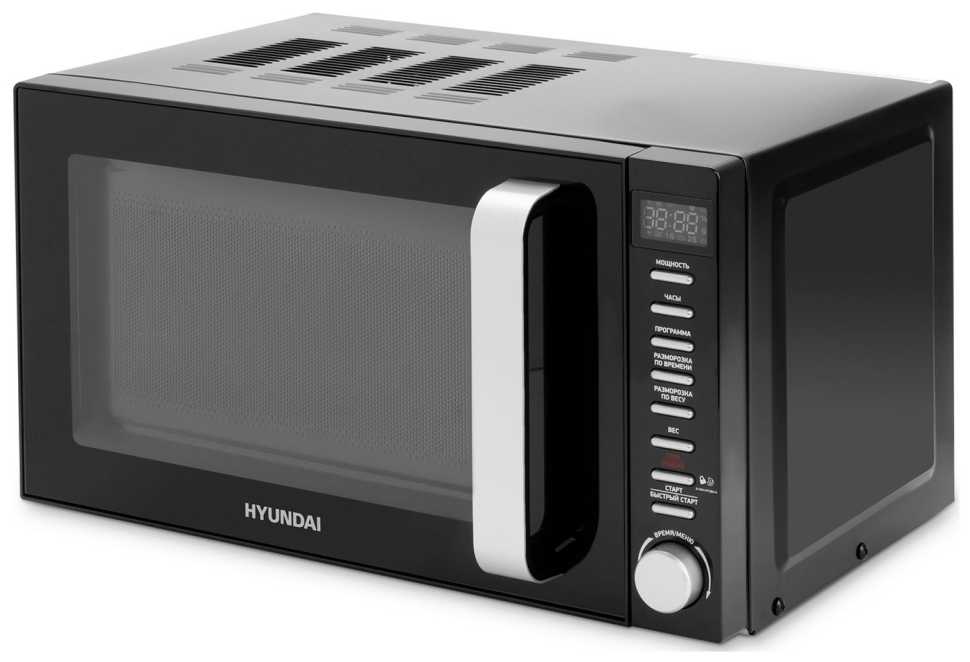 Микроволновая печь - СВЧ Hyundai HYM-D3034, 20 л, 700 Вт, черный/хром