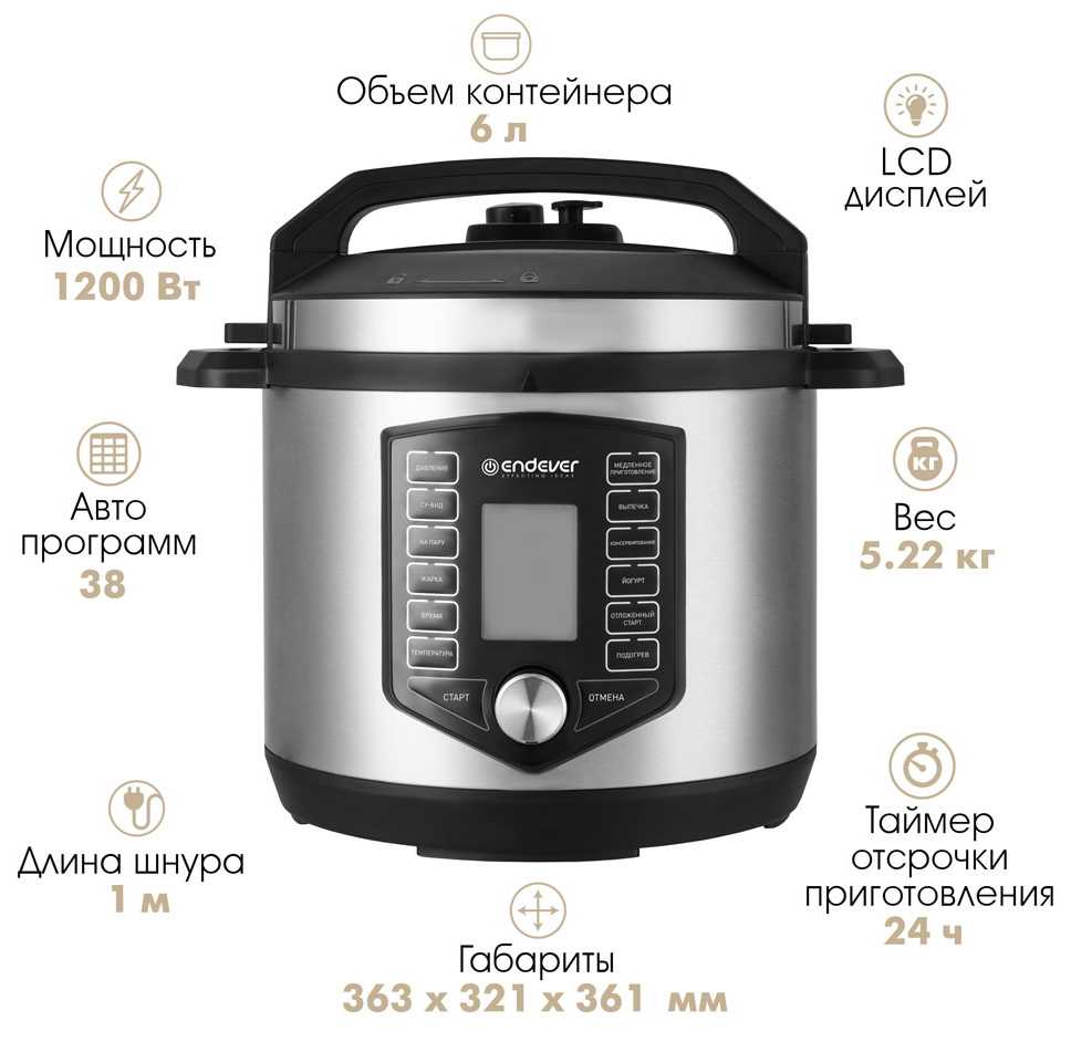 Мультиварка Endever Vita-131 (90479) черный/стальной