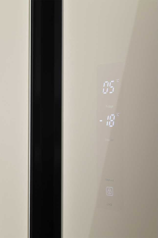 Холодильник Side-by-Side Zugel ZRSS630W, белое стекло