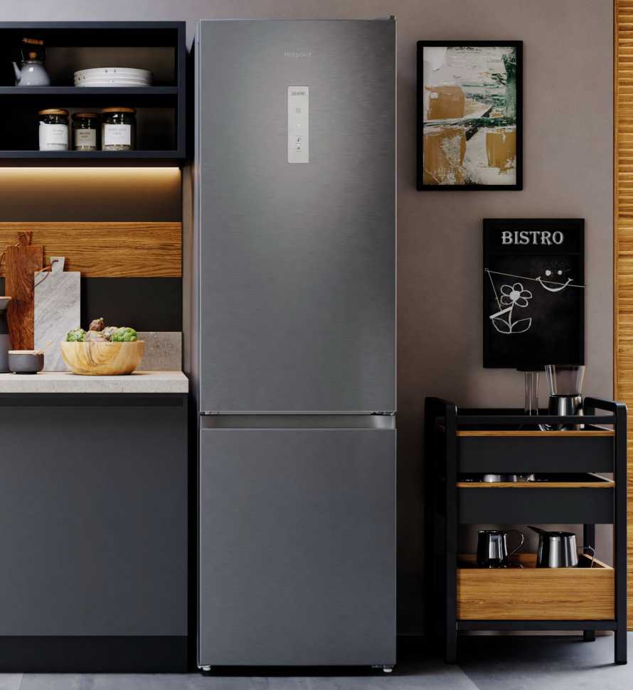 Двухкамерный холодильник Hotpoint HT 5200 MX нержавеющая сталь