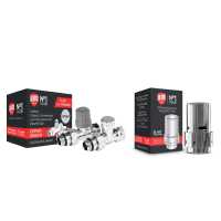 Набор термостатический прямой Royal Thermo Design 1/2&quot; Click (Хром) с термоголовкой Design (Хром)