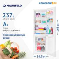 Двухкамерный холодильник Maunfeld MFF170W