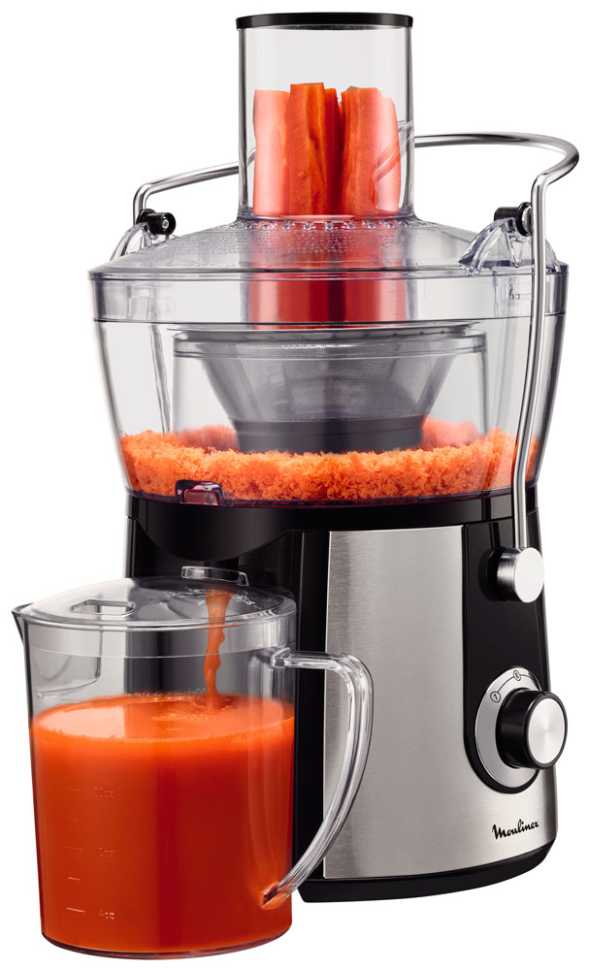 Соковыжималка Moulinex Juice Express JU550D10, серебристый/ черный