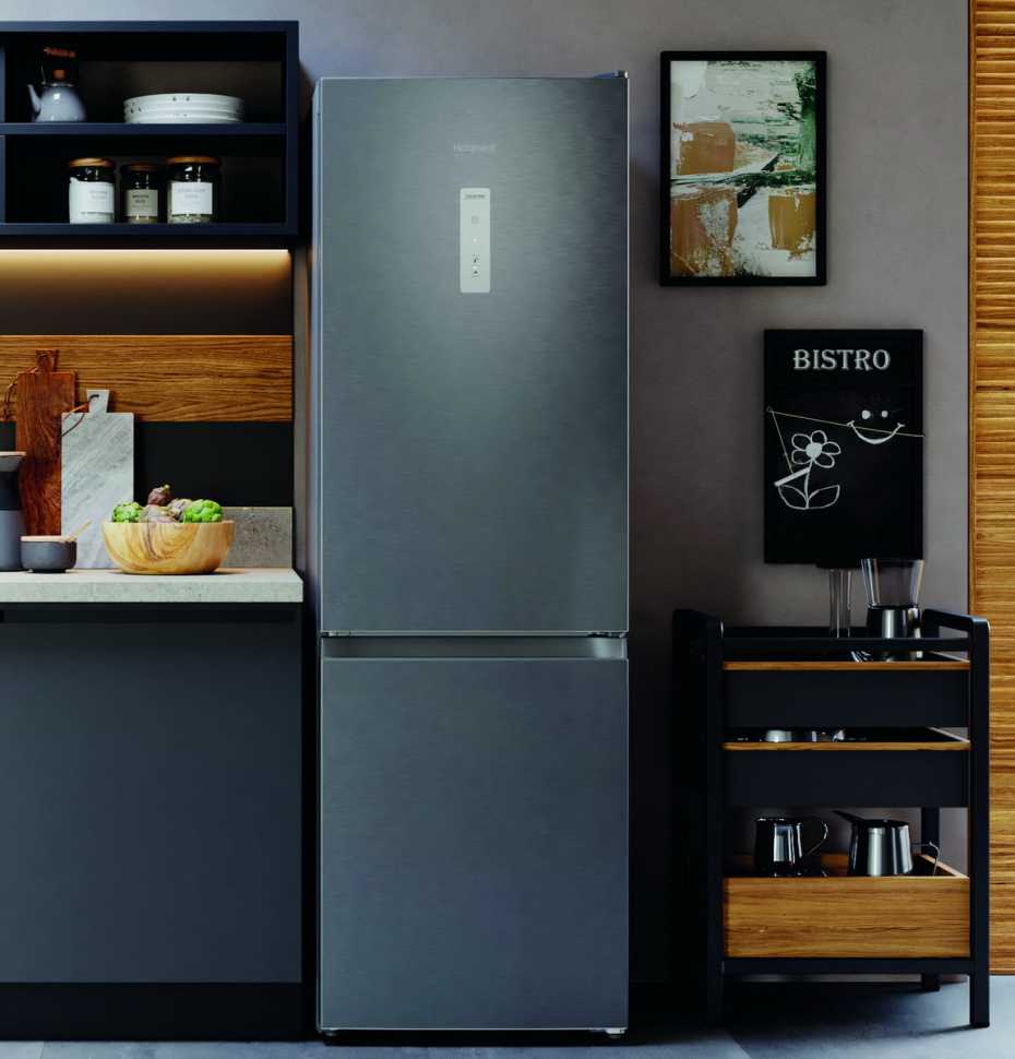 Двухкамерный холодильник Hotpoint HT 5180 MX нержавеющая сталь