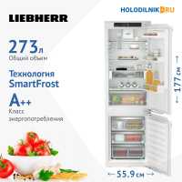 Встраиваемый двухкамерный холодильник Liebherr ICc 5123-22 001 белый