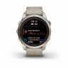 Умные часы Garmin Fenix 7S Pro Sapphire Solar золотистый корпус с кожаным ремешком цвета известняка
