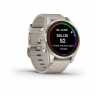 Умные часы Garmin Fenix 7S Pro Sapphire Solar золотистый корпус с кожаным ремешком цвета известняка