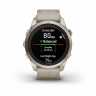 Умные часы Garmin Fenix 7S Pro Sapphire Solar золотистый корпус с кожаным ремешком цвета известняка