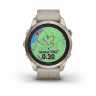 Умные часы Garmin Fenix 7S Pro Sapphire Solar золотистый корпус с кожаным ремешком цвета известняка
