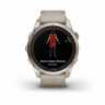Умные часы Garmin Fenix 7S Pro Sapphire Solar золотистый корпус с кожаным ремешком цвета известняка