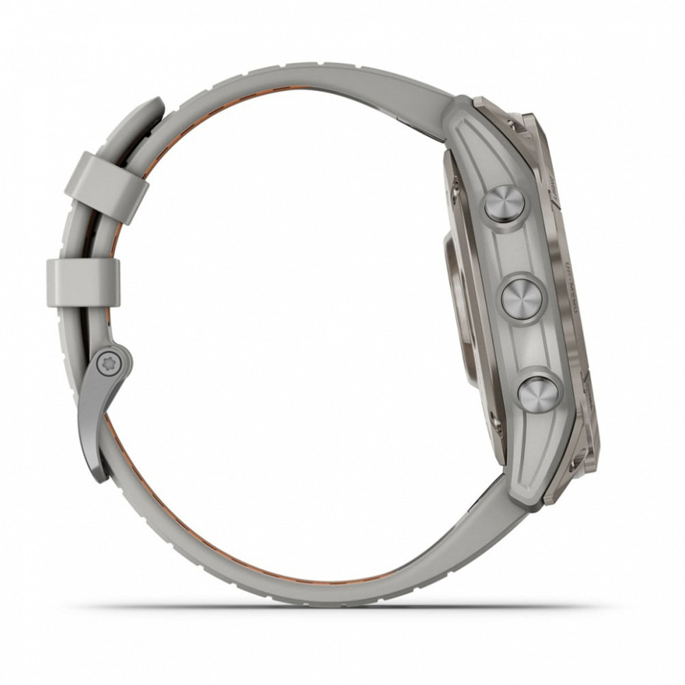 Умные часы Garmin Fenix 7X Pro Sapphire Solar Edition Титановый корпус с дымчато-серым оранжевым ремешком