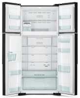 Двухкамерный холодильник Hitachi R-W660PUC7 GBK черное стекло