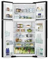 Двухкамерный холодильник Hitachi R-W660PUC7 GBK черное стекло