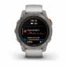 Умные часы Garmin Fenix 7 Pro Sapphire Solar титановый серый с серо-оранжевым ремешком