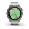 Умные часы Garmin Fenix 7 Pro Sapphire Solar титановый серый с серо-оранжевым ремешком