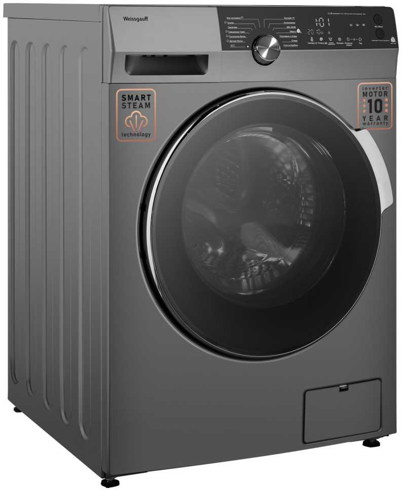 Стиральная машина Weissgauff WM 59412 DC Inverter Steam Silver