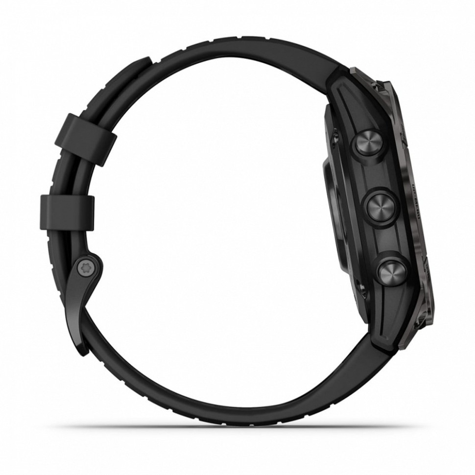Умные часы Garmin Fenix 7 Pro Sapphire Solar титановый угольно-серый DLC с черным ремешком