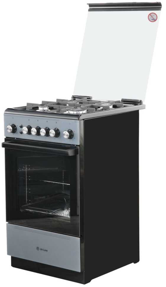 Газовая плита De luxe 506040.23 г кр ЧР-002 серая