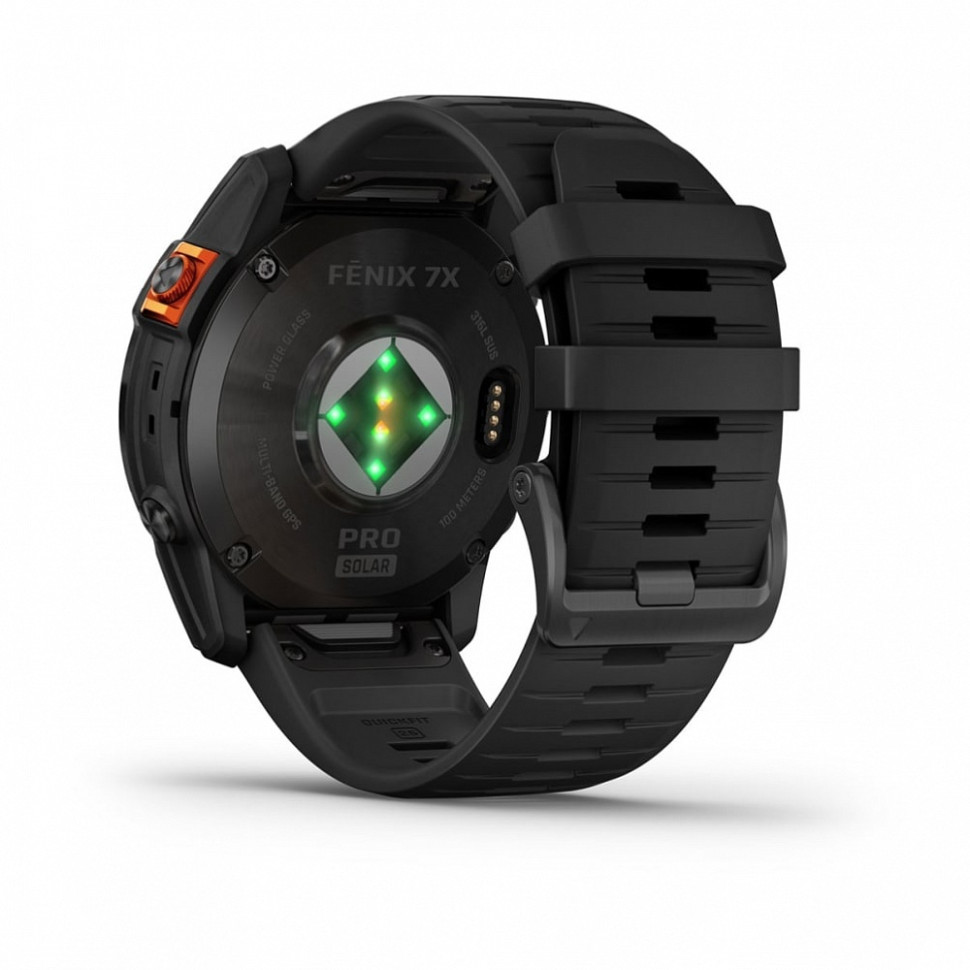 Умные часы Garmin Fenix 7X Pro Solar Edition серый корпус c черным ремешком
