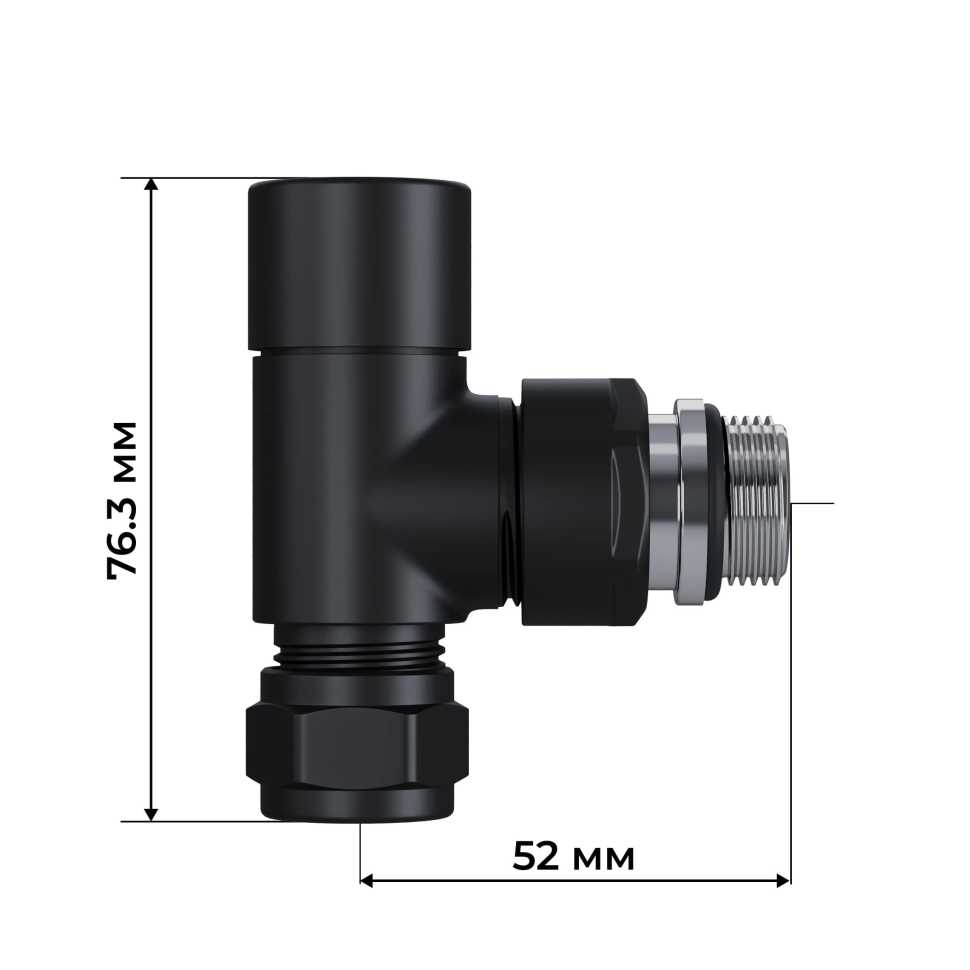 Набор термостатический осевой Royal Thermo Design Pro 15мм М30х1,5 (Черный)