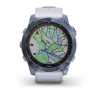 Умные часы Garmin Fenix 7X Sapphire Solar титановый синий минерал DLC с белым ремешком