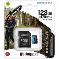 Карта памяти Kingston microSDXC Canvas Go Plus 128Gb UHS-I U3 A2 + ADP (170/90 MB/s)