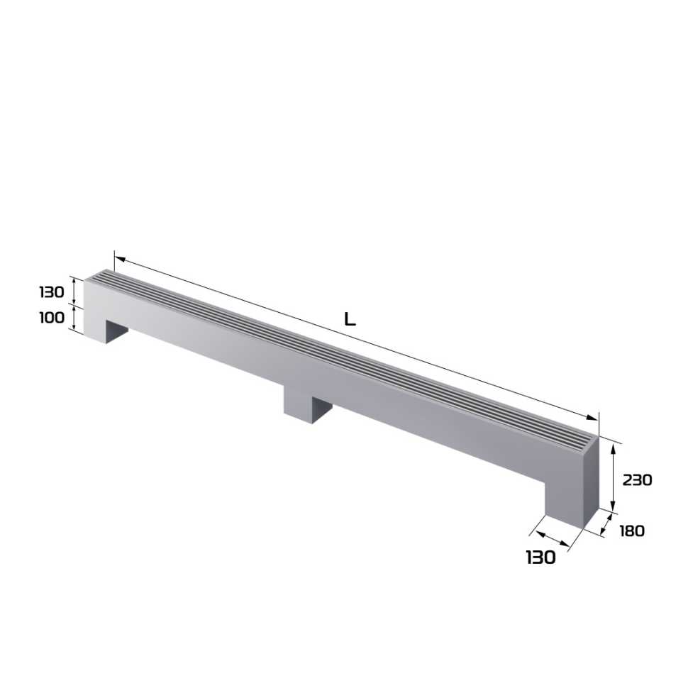 Конвектор напольный Royal Thermo STEP-130/130/3000-2-N-SS-LG-NA