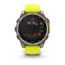 Умные часы Garmin Fenix 8, 47 мм, Solar, Sapphire Titanium with AMP yellow/graphite silicone band