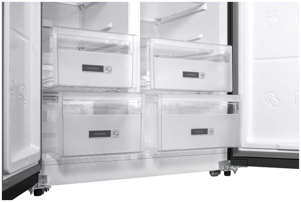 Холодильник Side-by-Side Weissgauff WSBS 600 NoFrost Inverter Rock Glass