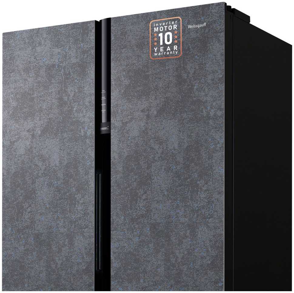 Холодильник Side-by-Side Weissgauff WSBS 600 NoFrost Inverter Rock Glass